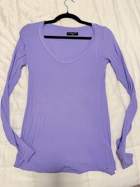 Michael Lauren Lilac Long-Sleeve Scoop Neck Top